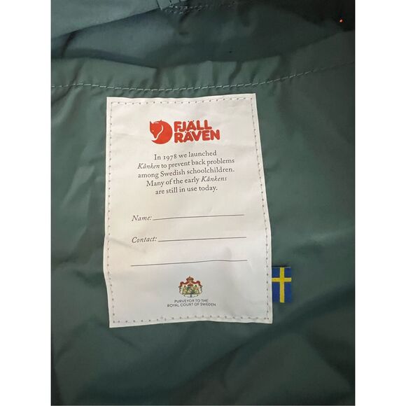 Fjallraven Kanken Unisex Classic Handbag Backpack Bag, Frost Green Coral Strap - Picture 4 of 5